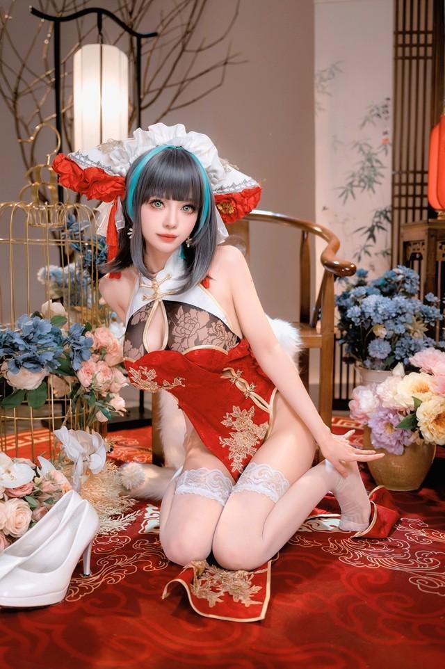 Shika小鹿鹿 NO.133 碧蓝航线写真本-柴郡新春旗袍[16P-229MB]